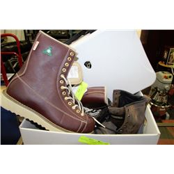 2 PAIRS OF STEEL TOE BOOTS SOLD WITH LAPTOP CASE