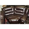 Image 3 : NEW CHOCOLATE BROWN LEATHER RECLINING SECTIONAL