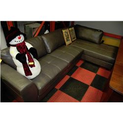 NEW GREY LEATHETTE L- SHAPED SECTIONAL