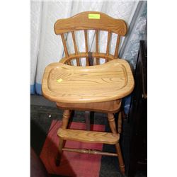 SOLID OAK HIGH CHAIR