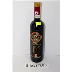 3-750ML BOTTLES OF GEGGIANO CHIANTI RED WINE 13%