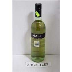 3-750ML BOTTLES MASI RED PINOT GRIGIO WHITE 12%