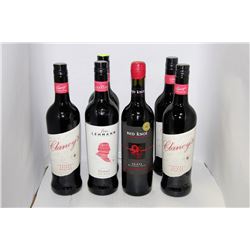 6-750 ML BOTTLES OF ASSORTED RED WINE