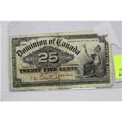 1900 25CENT SHIN PLASTER