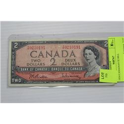 1954 CANADIAN $2 BILL