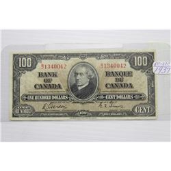 1937 CANADIAN $100 BILL