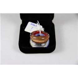 SILVER .925 + 24K GOLD RING - SIZE 7