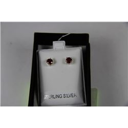 STERLING .925 SILVER RUBY EARRINGS