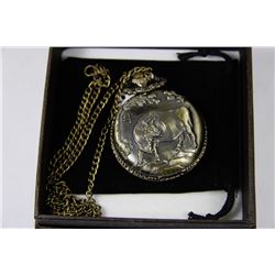 BRONZE POCKET BULL FACE WATCH