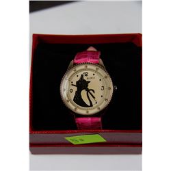 BIASDN CAT FACE WATCH PINK STRAP