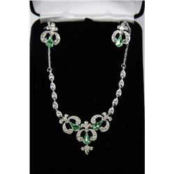 VINTAGE SIGNED BOGOFF PERIDOT RHINESTONE NECKLACE