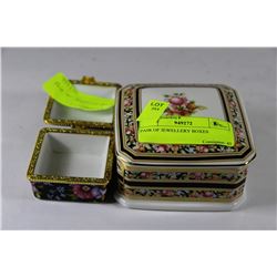 PAIR OF JEWELLERY BOXES