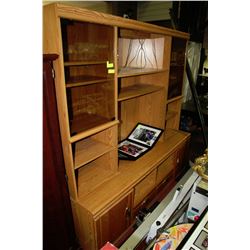 OAK FRONT HUTCH AND BUFFET
