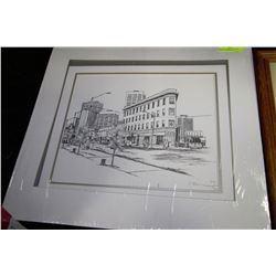 VINTAGE JASPER AVE. SKETCH, SIGNED + NUMBERED