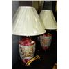 Image 1 : PAIR OF RED/GOLD PORCELAIN LAMPS