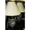 Image 1 : PAIR OF GREEN FLORAL DESIGN PORCELAIN LAMPS
