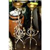 Image 1 : PAIR OF SILVER/GOLD FINISH CANDLEHOLDERS