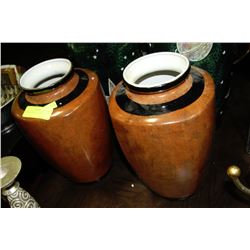 PAIR OF BURGUNDY VASE