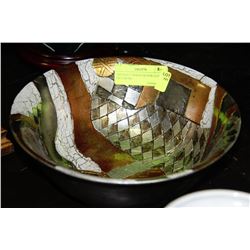 ABSTRACT DESIGN SILVER LEAF FRUITBOWL