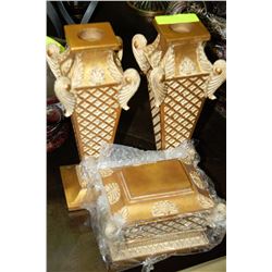 PAIR OF GOLD FINISH CANDLEHOLDER W/ JEWELLERY BOX