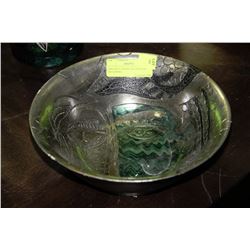 ABSTRACT DESIGN SILVER LEAF FRUITBOWL