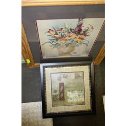 TWO FRAMED DECOR PRINTS