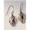 Image 2 : Sterling Silver Garnet Earrings