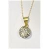 Image 1 : 10K Gold Cubic Crystal Ball Pendant Necklace
