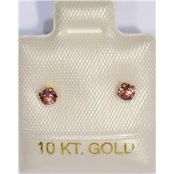 10K Gold Pink Tourmaline Earrings