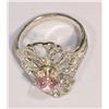 Image 2 : Sterling Silver Pink Cubic Zirconia Ring