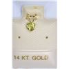 Image 1 : 14K Gold Peridot Heart-shaped Pendant