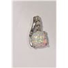 Image 1 : Sterling Silver Created Opal & Diamond Pendant