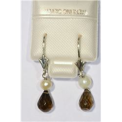 Sterling Silver Smokey Quartz Earring