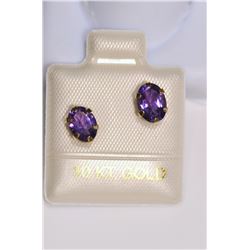 10K Gold Amethyst Earrings