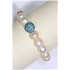 Image 1 : Sterling Silver Freshwater Pearl & Cubic Crystal Bracelet