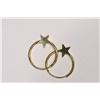 Image 1 : 14K Gold Star Hoop Earrings