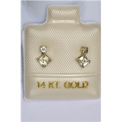 10K Gold Aquamarine Earrings