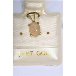 14K Gold Opal Pendant