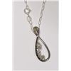 Image 1 : Sterling Silver Black Diamond (0.10ct) & White Diamond (0.12ct) Pendant Necklace