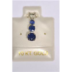 10K White Gold Sapphire (0.95ct) Pendant