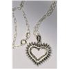 Image 2 : Sterling Silver Diamond (0.15ct) Heart Pendant Necklace