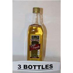 3 BOTTLES OF STARS GOLD TEQUILA 40%