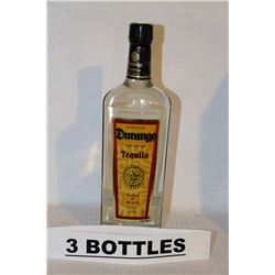 3 BOTTLES OF DURANGO TEQUILA 40%