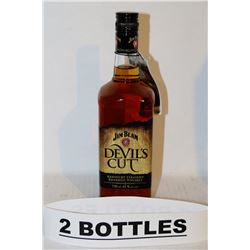 2 BOTTLES OF DEVIL'S CUT BOURBON WHISKEY 45%