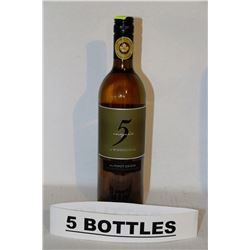 5 BOTTLES OF MISSON HILL PINOT GRIGIO WHITE WINE
