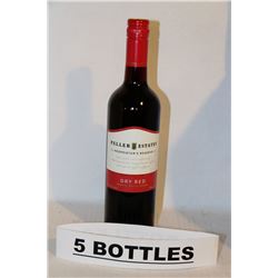 5 BOTTLES OF PELLER ESTATES DRY RED WINE