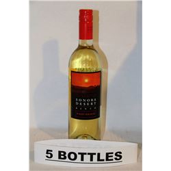 5 BOTTLES OF SONORA DESERT PINOT GRIGIO