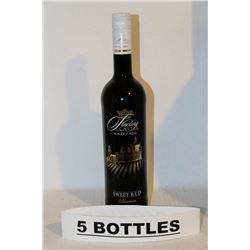 5 BOTTLES OF STARLING CASTLE SWEET RED WINE