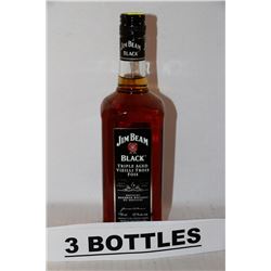 3 BOTTLES OF JIM BEAN BLACK BOURBON WHISKEY