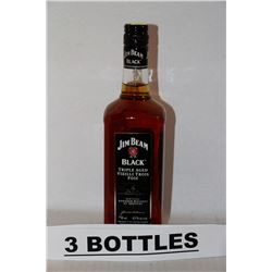 3 BOTTLES OF JIM BEAN BLACK BOURBON WHISKEY